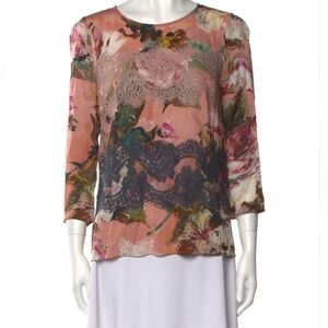 Dolce & Gabbana Silk Floral Lace Blouse